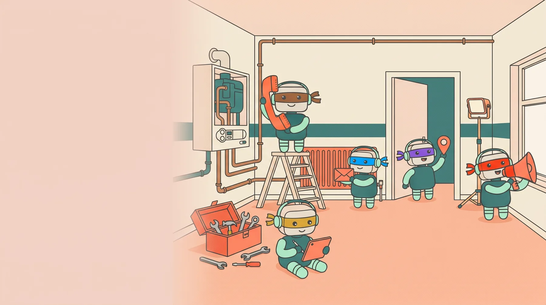The Nudge crew at work in a home services business