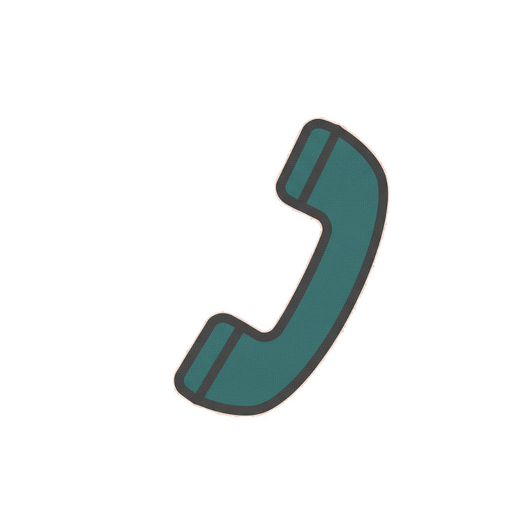 A telephone handset with speech bubbles